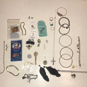 Huge jewelry lot over 35 pcs bracelet ring brooch